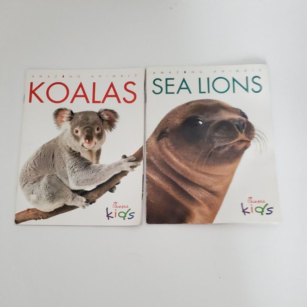 Chick-fil-a Kids Sea Lions and Koalas 2 Books in the set
